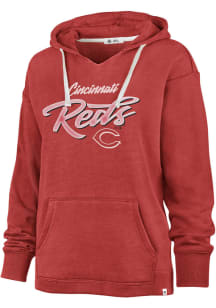 47 Cincinnati Reds Womens Red On Rise Hooded Sweatshirt