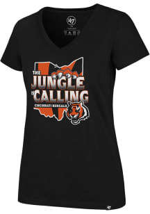 47 Cincinnati Bengals Womens Black Rival Short Sleeve T-Shirt
