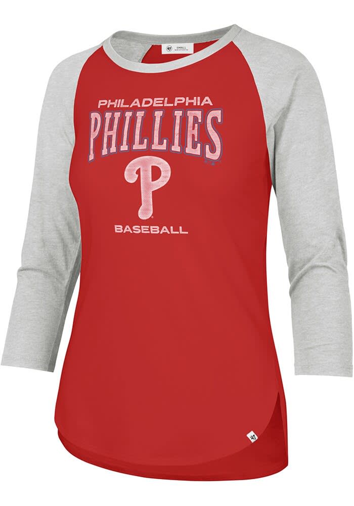 47 Philadelphia Phillies Womens Red Heatwave Frankie Long Sleeve LS Tee ...