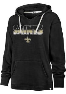 47 New Orleans Saints Womens Black Rise Kennedy Hooded Sweatshirt
