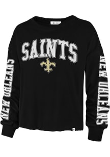 47 New Orleans Saints Womens Black Parkway LS Tee
