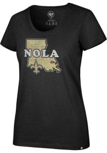 47 New Orleans Saints Womens Black Regional Club Short Sleeve T-Shirt