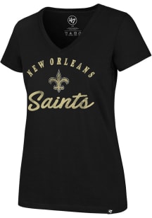 47 New Orleans Saints Womens Black Sport Script Short Sleeve T-Shirt