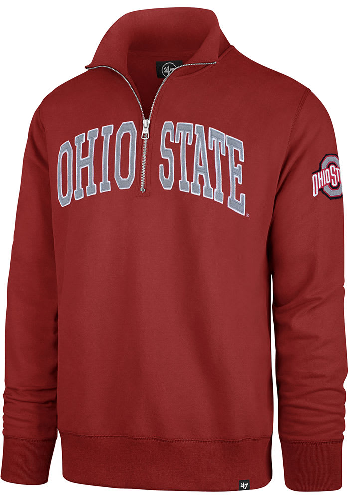 47 Ohio State Buckeyes Mens Striker Long Sleeve Qtr Zip Fashion Pullover