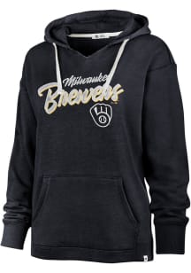 47 Milwaukee Brewers Womens Navy Blue Kennedy Hooded Sweatshirt