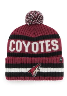 47 Arizona Coyotes Cardinal Bering Cuff Pom Mens Knit Hat