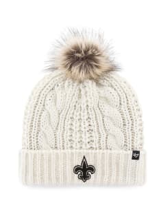 47 New Orleans Saints White Meeko Cuff Knit Womens Knit Hat