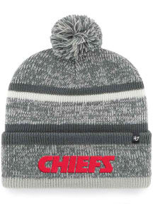 47 Kansas City Chiefs Charcoal Script Northward Cuff Mens Knit Hat