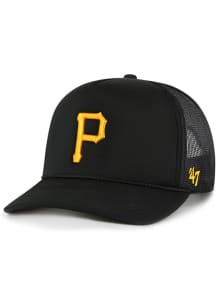 47 Pittsburgh Pirates Foam Front Mesh Trucker Adjustable Hat - Black