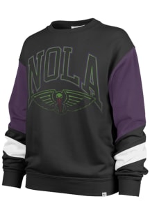 47 New Orleans Pelicans Womens Black Nova Crew Sweatshirt