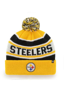 47 Pittsburgh Steelers Yellow Hangtime Cuff Knit Youth Knit Hat