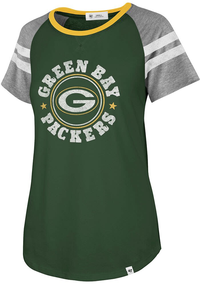 トップス SFO 47 Green Bay Packers Womens GREEN Static T-Shirt - 48013447