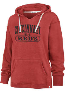 47 Cincinnati Reds Womens Red Wilder Hooded Sweatshirt