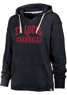 47 St Louis Cardinals Womens Navy Blue Wilder Hooded Sweatshirt