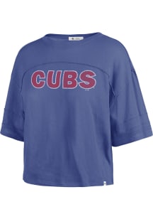 47 Chicago Cubs Womens Blue Wordmark Short Sleeve T-Shirt