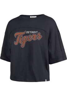 47 Detroit Tigers Womens Navy Blue Wordmark Short Sleeve T-Shirt