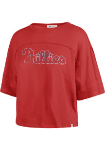 47 Philadelphia Phillies Womens Red Wordmark Short Sleeve T-Shirt