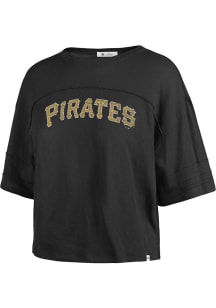 47 Pittsburgh Pirates Womens Black Wordmark Short Sleeve T-Shirt
