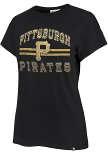 47 Pittsburgh Pirates Womens Black Bright Eyed Short Sleeve T-Shirt