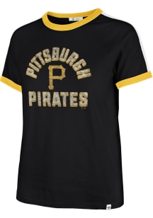 47 Pittsburgh Pirates Womens Black Sweet Heat Short Sleeve T-Shirt
