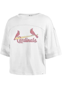 47 St Louis Cardinals Womens White Stevie Short Sleeve T-Shirt