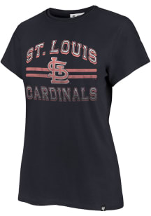 47 St Louis Cardinals Womens Navy Blue Bright Eyed Short Sleeve T-Shirt