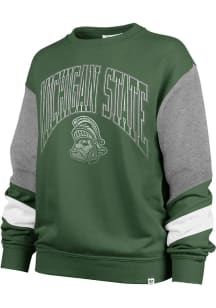 47 Michigan State Spartans Womens Green Nova Crew Sweatshirt