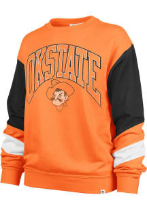 47 Oklahoma State Cowboys Womens Orange Nova Crew Sweatshirt