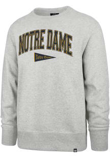 47 Notre Dame Fighting Irish Mens Grey Superior Lacer Hockey Long Sleeve Fashion Sweatshirt