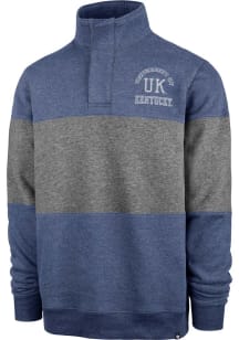 47 Kentucky Wildcats Mens Blue Edge Out Long Sleeve 1/4 Zip Fashion Pullover
