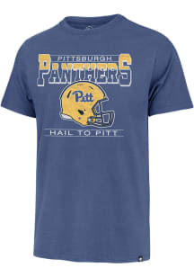 47 Pitt Panthers Blue Superior Lacer Hockey Short Sleeve Fashion T Shirt