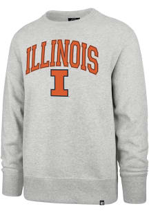 47 Illinois Fighting Illini Mens Grey Superior Lacer Hockey Long Sleeve Fashion Sweatshirt