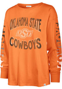 47 Oklahoma State Cowboys Womens Orange Cloud Nine LS Tee
