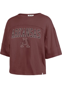 47 Arkansas Razorbacks Womens Crimson Stevie Short Sleeve T-Shirt