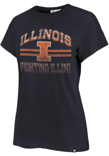 47 Illinois Fighting Illini Womens Navy Blue Bright Eyed Short Sleeve T-Shirt