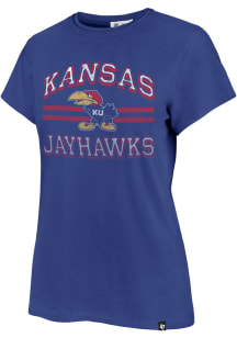 47 Kansas Jayhawks Womens Blue Bright Eyed Short Sleeve T-Shirt