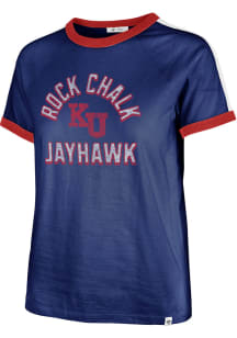 47 Kansas Jayhawks Womens Navy Blue Sweet Heat Short Sleeve T-Shirt