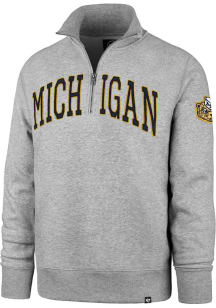 47 Michigan Wolverines Mens Grey Striker Long Sleeve 1/4 Zip Fashion Pullover