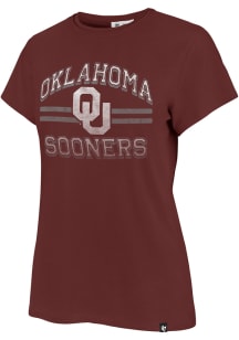 47 Oklahoma Sooners Womens Crimson Bright Eyed Short Sleeve T-Shirt