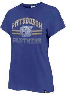47 Pitt Panthers Womens Blue Bright Eyed Short Sleeve T-Shirt