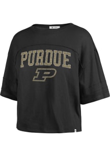 47 Purdue Boilermakers Womens Black Stevie Short Sleeve T-Shirt