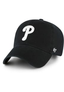 47 Philadelphia Phillies White Logo Clean Up Adjustable Hat - Black