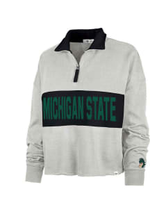 47 Michigan State Spartans Womens Grey Next Level 1/4 Zip Pullover