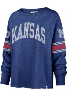 47 Kansas Jayhawks Womens Blue Allie Crew Sweatshirt