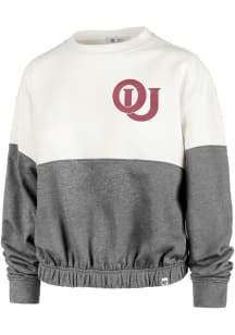 47 Oklahoma Sooners Womens White Take Two Crew Sweatshirt