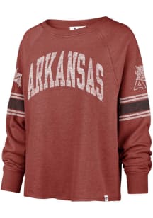 47 Arkansas Razorbacks Womens Crimson Allie Crew Sweatshirt