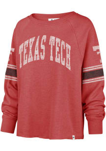 47 Texas Tech Red Raiders Womens Red Allie Crew Sweatshirt