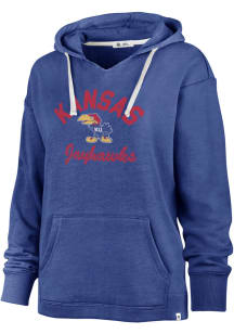 47 Kansas Jayhawks Womens Blue Wrapped Up Hooded Sweatshirt