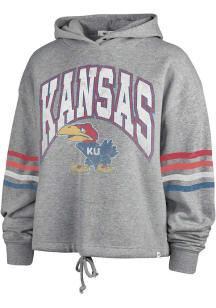 47 Kansas Jayhawks Womens Grey Upland Hooded Sweatshirt