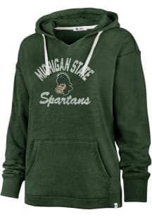 47 Michigan State Spartans Womens Green Wrapped Up Hooded Sweatshirt